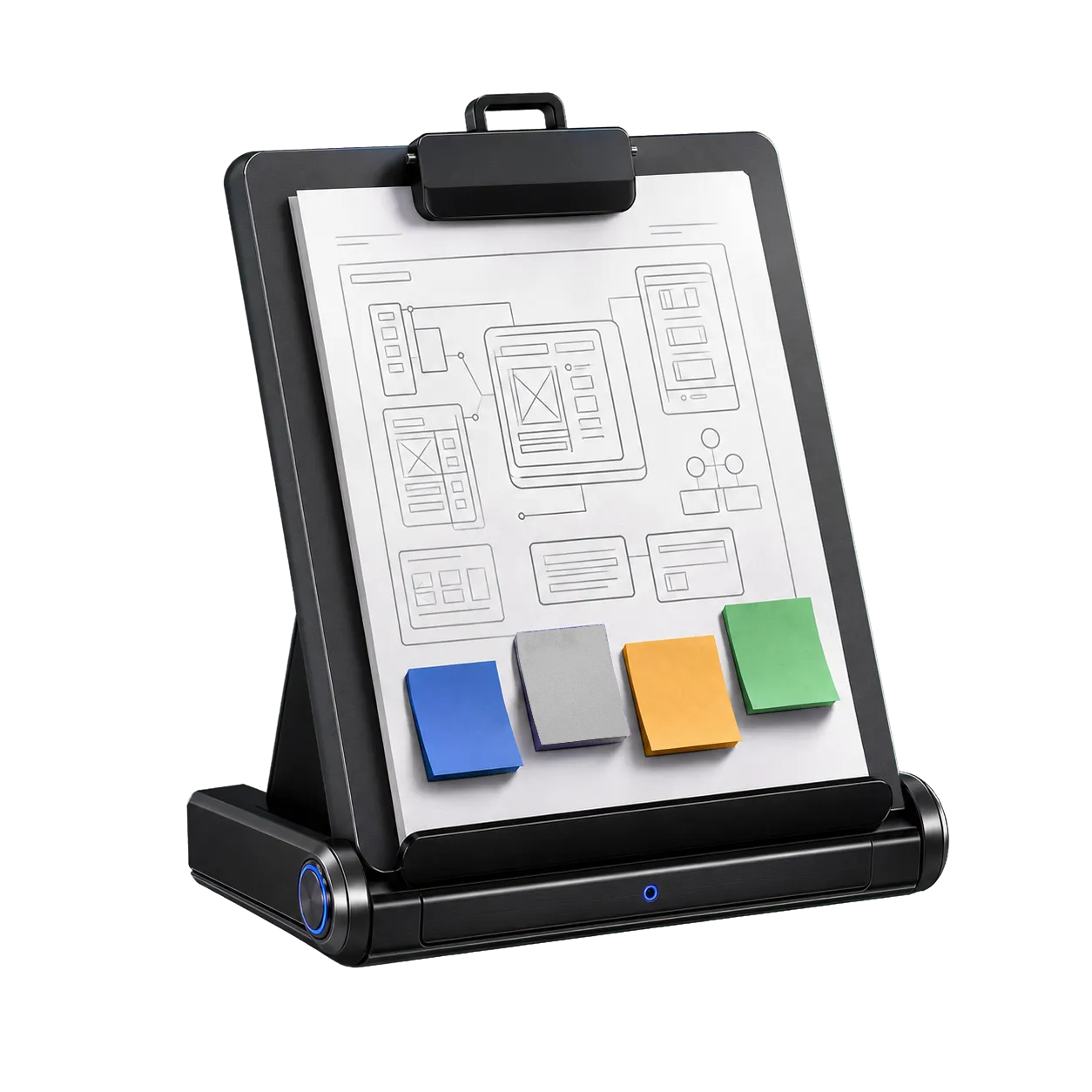 Planning board with cards sorted by priority
