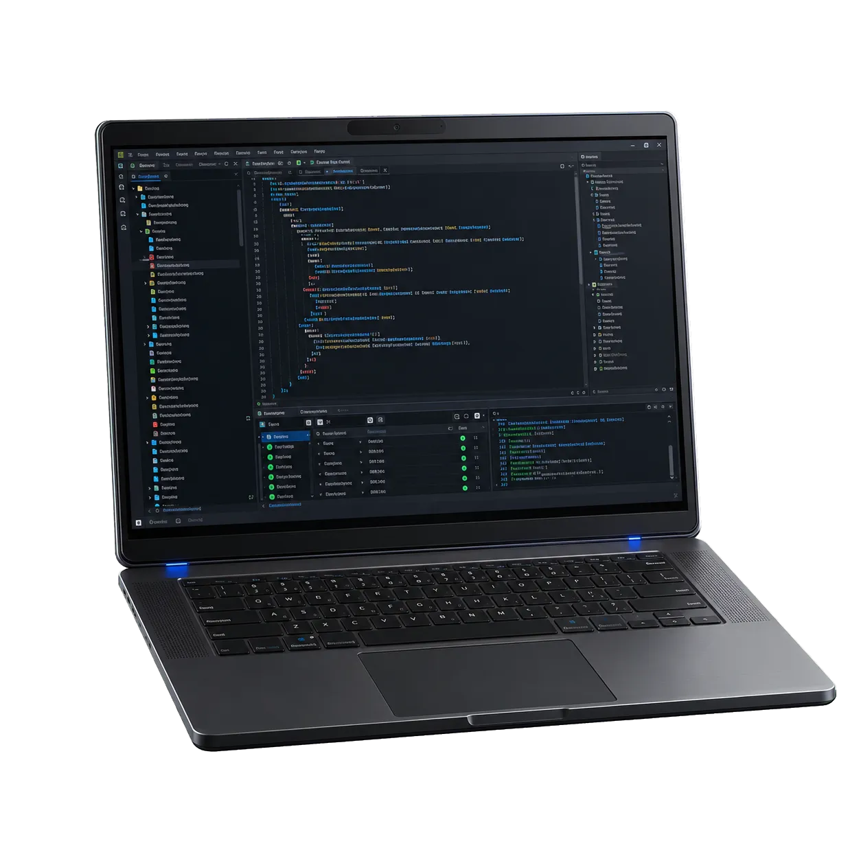 Code editor screen with the project under development