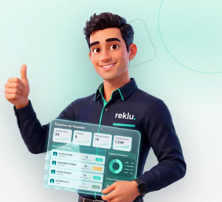 Reklu landing page presenting its AI-powered recruiting platform