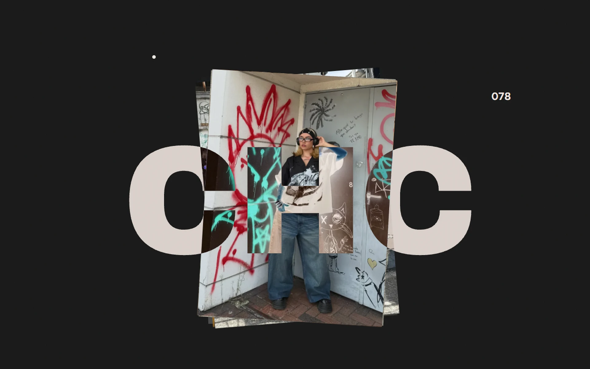 CHC Studios hero with the wordmark and a model photo embedded in the letters